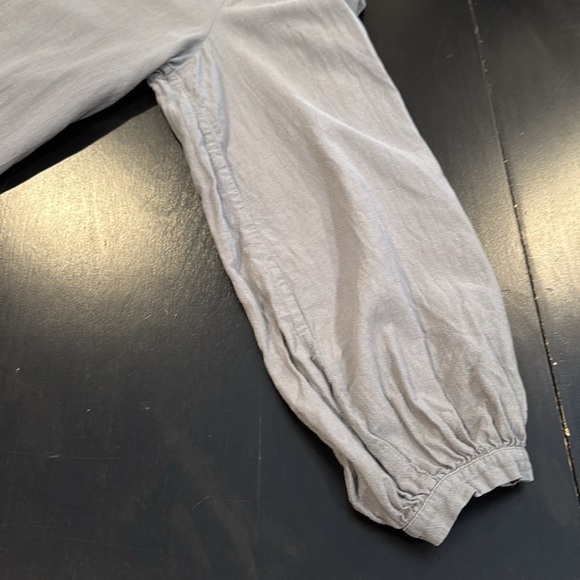 Faherty Naomi Linen Blend Balloon Sleeve Gray Button Down Blouse Womens Small - Picture 6 of 13